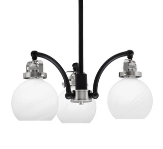 Easton Three Light Chandelier in Matte Black & Brushed Nickel (200|1943-MBBN-4101)