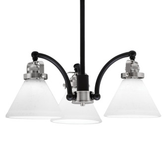 Easton Three Light Chandelier in Matte Black & Brushed Nickel (200|1943-MBBN-312)