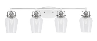 Easton Four Light Bath Bar in White & Brushed Nickel (200|1934-WHBN-210)