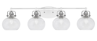 Easton Four Light Bath Bar in White & Brushed Nickel (200|1934-WHBN-202)