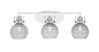 Easton Three Light Bath Bar in White & Brushed Nickel (200|1933-WHBN-5110)