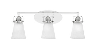 Easton Three Light Bath Bar in White & Brushed Nickel (200|1933-WHBN-460)