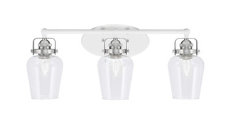 Easton Three Light Bath Bar in White & Brushed Nickel (200|1933-WHBN-210)