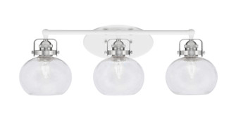 Easton Three Light Bath Bar in White & Brushed Nickel (200|1933-WHBN-202)