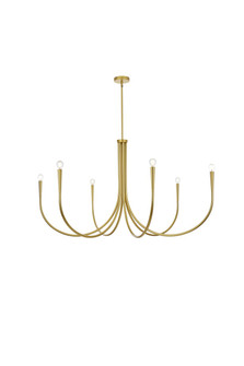 Layne Six Light Chandelier in Brass (173|LD722D55BR)