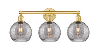 Edison Three Light Bath Vanity in Satin Gold (405|616-3W-SG-G1213-8SM)