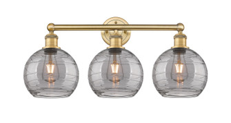 Edison Three Light Bath Vanity in Brushed Brass (405|616-3W-BB-G1213-8SM)