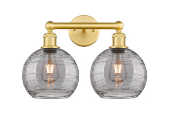 Edison Two Light Bath Vanity in Satin Gold (405|616-2W-SG-G1213-8SM)