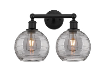 Edison Two Light Bath Vanity in Matte Black (405|616-2W-BK-G1213-8SM)