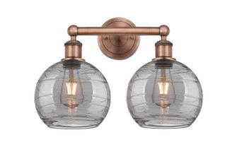 Edison Two Light Bath Vanity in Antique Copper (405|616-2W-AC-G1213-8SM)