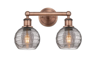 Edison Two Light Bath Vanity in Antique Copper (405|616-2W-AC-G1213-6SM)