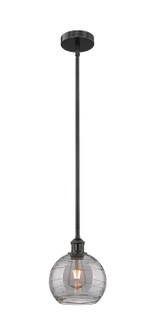 Edison One Light Mini Pendant in Matte Black (405|616-1S-BK-G1213-8SM)
