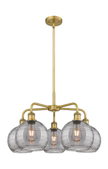 Ballston Five Light Chandelier in Brushed Brass (405|516-5CR-BB-G1213-8SM)