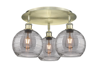 Ballston Three Light Semi-Flush Mount in Antique Brass (405|516-3C-AB-G1213-8SM)