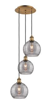 Ballston Three Light Pendant in Brushed Brass (405|113B-3P-BB-G1213-8SM)