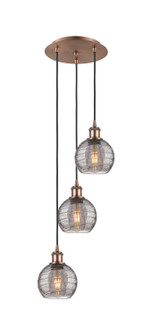 Ballston Three Light Pendant in Antique Copper (405|113B-3P-AC-G1213-6SM)