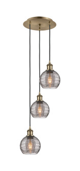 Ballston Three Light Pendant in Antique Brass (405|113B-3P-AB-G1213-6SM)