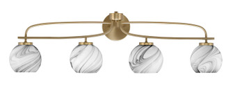 Cavella Four Light Bath Bar in New Age Brass (200|3914-NAB-4109)