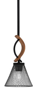 Monterey One Light Mini Pendant in Matte Black & Painted Wood-look Metal (200|2901-MBWG-805-MB)