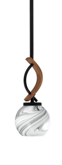 Monterey One Light Mini Pendant in Matte Black & Painted Wood-look Metal (200|2901-MBWG-4109)