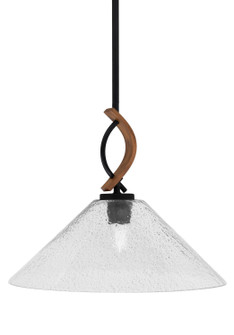 Monterey One Light Mini Pendant in Matte Black & Painted Wood-look Metal (200|2901-MBWG-2162)