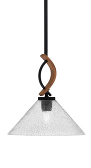 Monterey One Light Mini Pendant in Matte Black & Painted Wood-look Metal (200|2901-MBWG-2122)