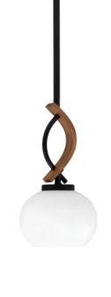 Monterey One Light Mini Pendant in Matte Black & Painted Wood-look Metal (200|2901-MBWG-212)