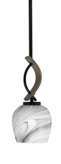 Monterey One Light Mini Pendant in Matte Black & Painted Distressed Wood-look Metal (200|2901-MBDW-4819)