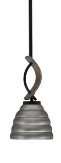Monterey One Light Mini Pendant in Matte Black & Painted Distressed Wood-look Metal (200|2901-MBDW-425-BN)