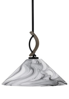 Monterey One Light Mini Pendant in Matte Black & Painted Distressed Wood-look Metal (200|2901-MBDW-2169)