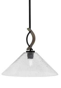 Monterey One Light Mini Pendant in Matte Black & Painted Distressed Wood-look Metal (200|2901-MBDW-2162)