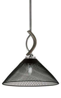 Monterey One Light Mini Pendant in Graphite & Painted Distressed Wood-look Metal (200|2901-GPDW-808-MB)