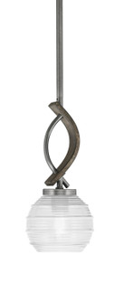 Monterey One Light Mini Pendant in Graphite & Painted Distressed Wood-look Metal (200|2901-GPDW-5110)