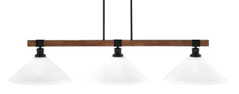 Tacoma Three Light Bar in Matte Black & Painted Wood-look Metal (200|1863-MBWG-318)