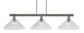 Tacoma Three Light Bar in Graphite & Painted Distressed Wood-look Metal (200|1863-GPDW-2162)