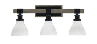 Tacoma Three Light Bath Bar in Matte Black & Painted Distressed Wood-look Metal (200|1843-MBDW-4761)
