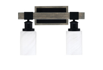 Tacoma Two Light Bath Bar in Matte Black & Painted Distressed Wood-look Metal (200|1842-MBDW-3001)