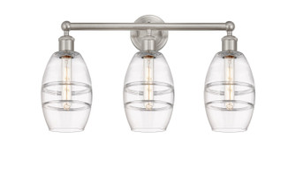 Edison Three Light Bath Vanity in Brushed Satin Nickel (405|616-3W-SN-G557-6CL)