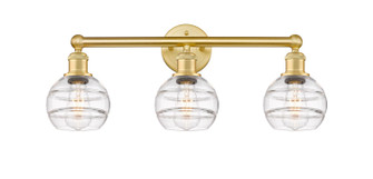 Edison Three Light Bath Vanity in Satin Gold (405|616-3W-SG-G556-6CL)