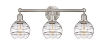 Edison Three Light Bath Vanity in Brushed Brass (405|616-3W-BB-G556-6CL)