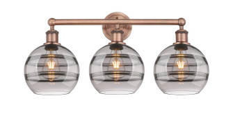 Edison Three Light Bath Vanity in Antique Copper (405|616-3W-AC-G556-8SM)