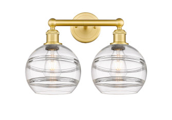 Edison Two Light Bath Vanity in Satin Gold (405|616-2W-SG-G556-8CL)