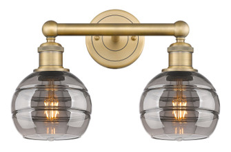 Edison Two Light Bath Vanity in Brushed Brass (405|616-2W-BB-G556-6SM)