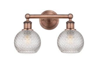 Edison Two Light Bath Vanity in Antique Copper (405|616-2W-AC-G122C-6CL)