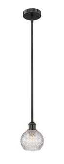Edison One Light Mini Pendant in Matte Black (405|616-1S-BK-G122C-6CL)