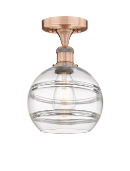 Edison One Light Semi-Flush Mount in Antique Copper (405|616-1F-AC-G556-8CL)