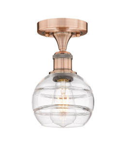 Edison One Light Semi-Flush Mount in Antique Copper (405|616-1F-AC-G556-6CL)