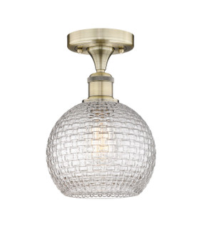 Edison One Light Semi-Flush Mount in Antique Brass (405|616-1F-AB-G122C-8CL)