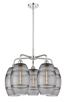 Downtown Urban Five Light Chandelier in Polished Chrome (405|516-5CR-PC-G557-8SM)