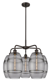 Downtown Urban Five Light Chandelier in Oil Rubbed Bronze (405|516-5CR-OB-G557-8SM)